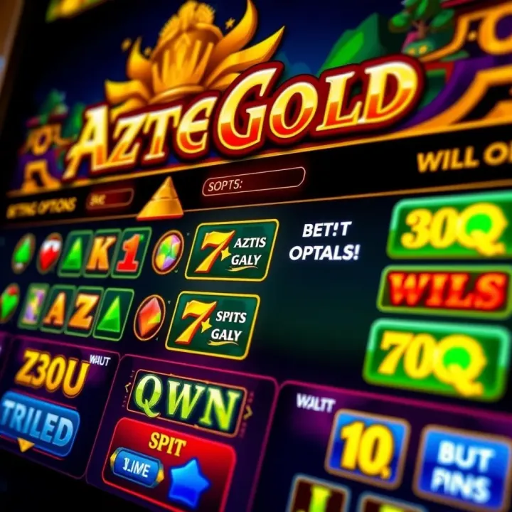 Interactive betting options panel for Bangbet Aztec Gold slot with vibrant buttons and wager selections