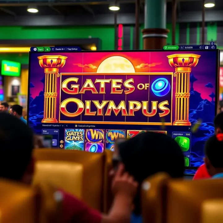 BangBet online gaming platform interface showcasing the Gates of Olympus slot game with vibrant graphics and jackpot prizes