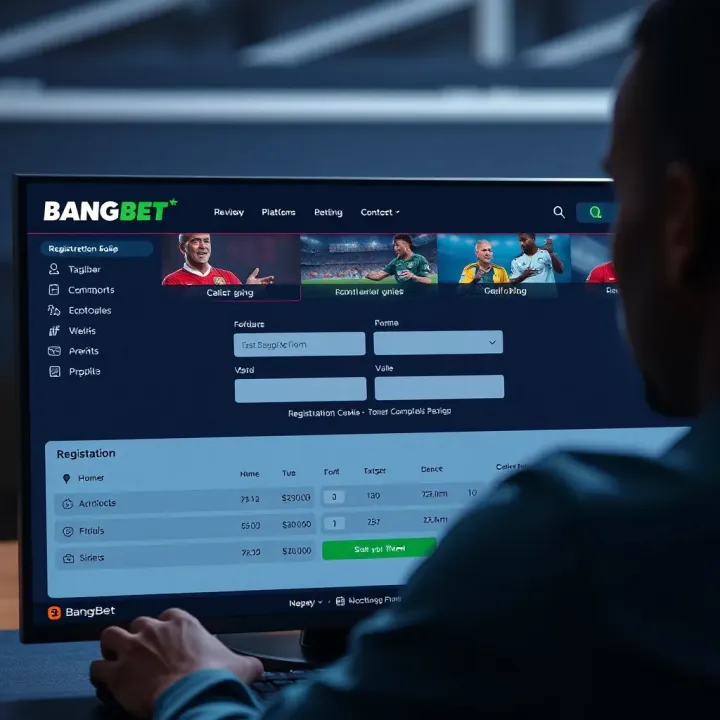 User filling out registration form on a digital sports betting platform
