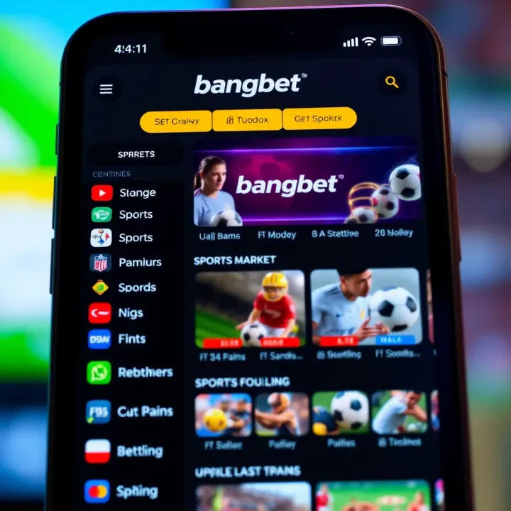 User interface of Bangbet app showing available sports markets for betting