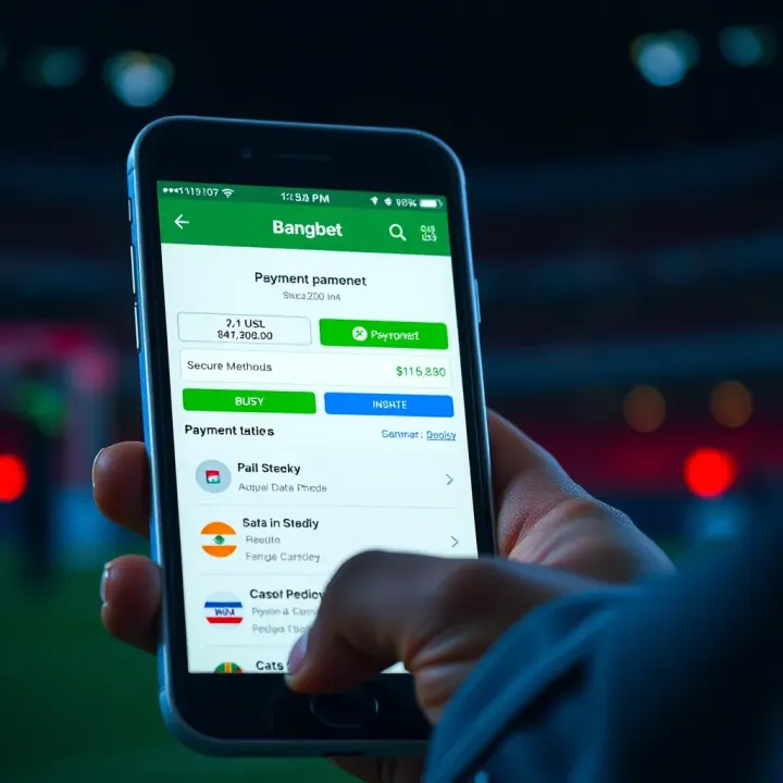 Secure payment transaction screen within Bangbet Sport App highlighting Nigerian currency and payment methods