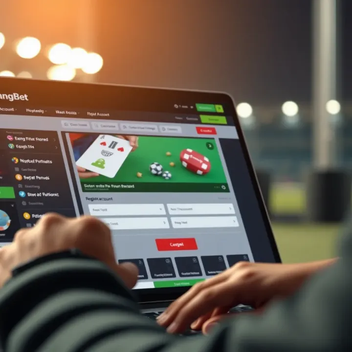 User registering an account on BangBet platform with visible form fields