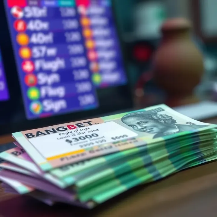 Managing Bankroll and Placing Bets on BangBet Stack of Nigerian Naira notes with a digital betting slip displaying successful wager