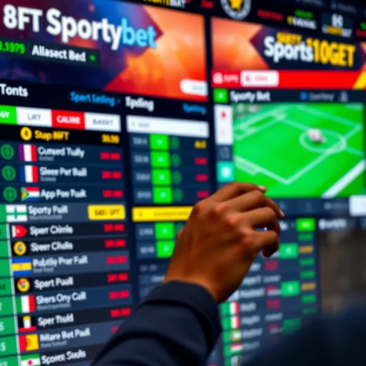 Detailed view of sports betting options and odds on Sportybet platform