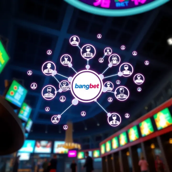 Visual representation of interconnected nodes symbolizing the ownership structure and key stakeholders of Bangbet company