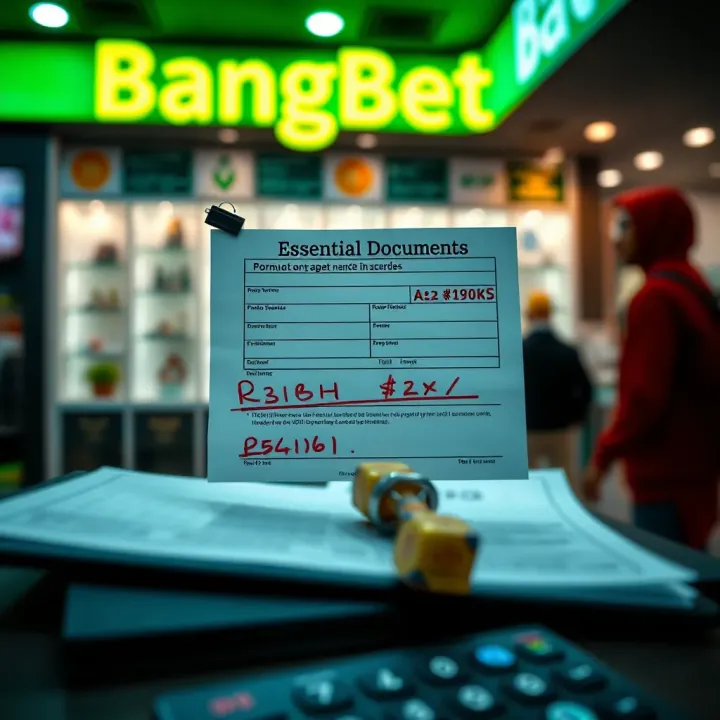 Detailed illustration of official documents and forms needed for registering a BangBet shop in Nigeria