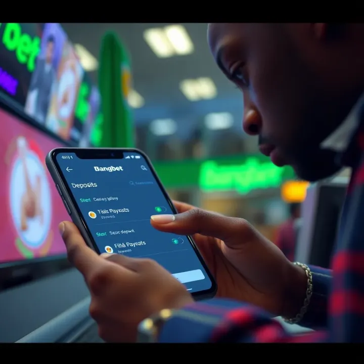Exploring Secure Payment Methods on Bangbet for Nigerian Users User navigating Bangbet app to select secure payment options for deposits