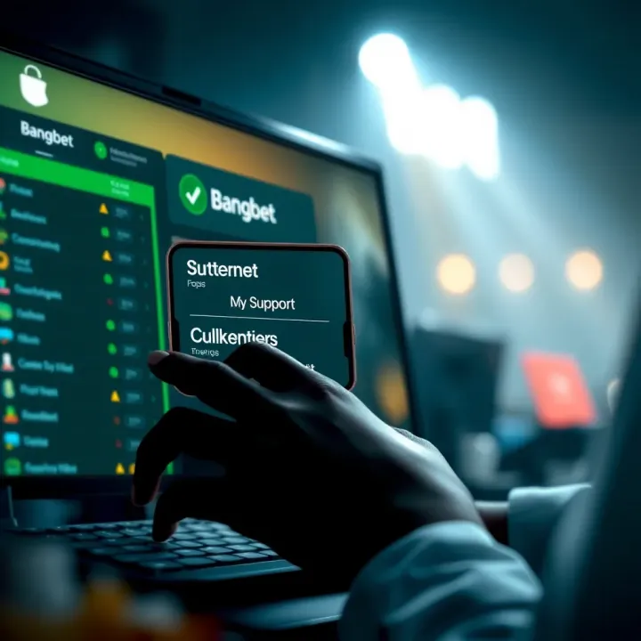 User navigating through support options to resolve Bangbet account restrictions in Nigeria